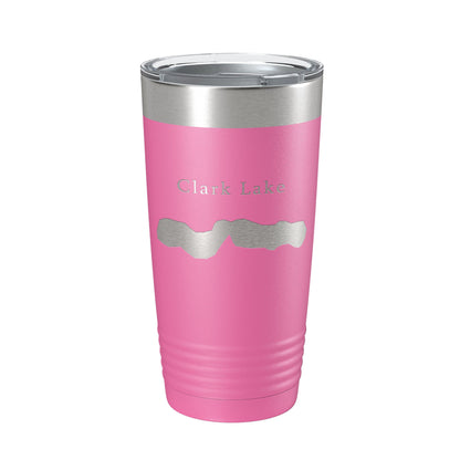 Clark Lake Map Tumbler Travel Mug Insulated Laser Engraved Coffee Cup Michigan 20 oz-11