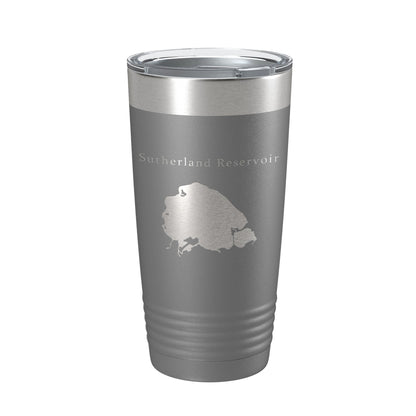 Sutherland Reservoir Tumbler Lake Map Travel Mug Insulated Laser Engraved Coffee Cup Nebraska 20 oz-16
