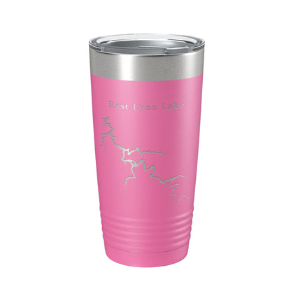 East Lynn Lake Map Tumbler Travel Mug Insulated Laser Engraved Coffee Cup West Virginia 20 oz-11