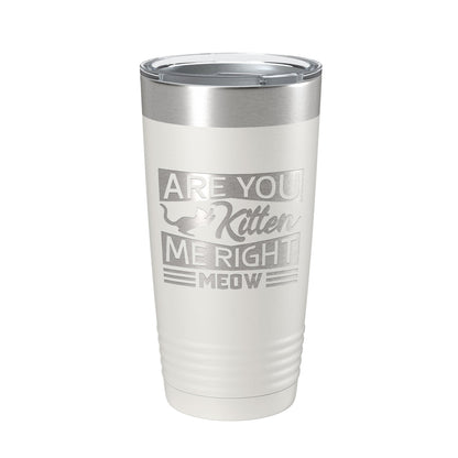 Are You Kitten Me Right Meow Tumbler Travel Mug Funny Cat Lover Gift Insulated Laser Engraved Coffee Cup 20 oz-7