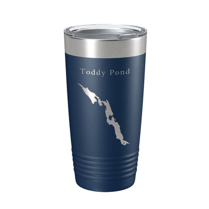 Toddy Pond Tumbler Lake Map Travel Mug Insulated Laser Engraved Coffee Cup Maine 20 oz-2