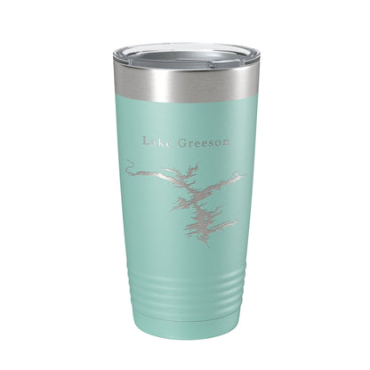 Lake Greeson Map Tumbler Travel Mug Insulated Laser Engraved Coffee Cup Arkansas 20 oz-12