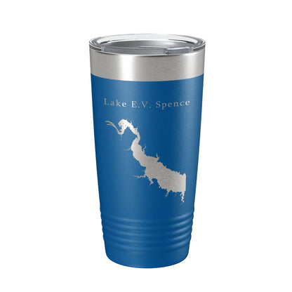 Lake E.V. Spence Reservoir Map Tumbler Travel Mug Insulated Laser Engraved Coffee Cup Texas 20 oz-6