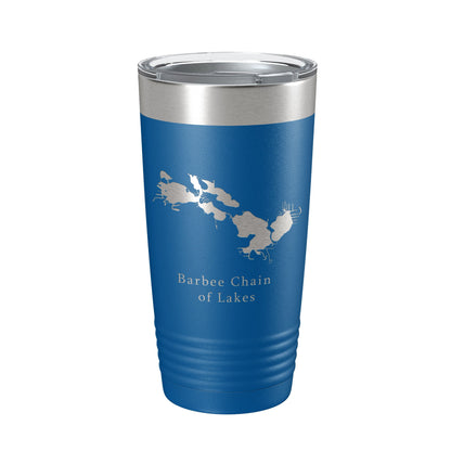 Barbee Chain of Lakes Map Tumbler Travel Mug Insulated Laser Engraved Coffee Cup Indiana 20 oz-6