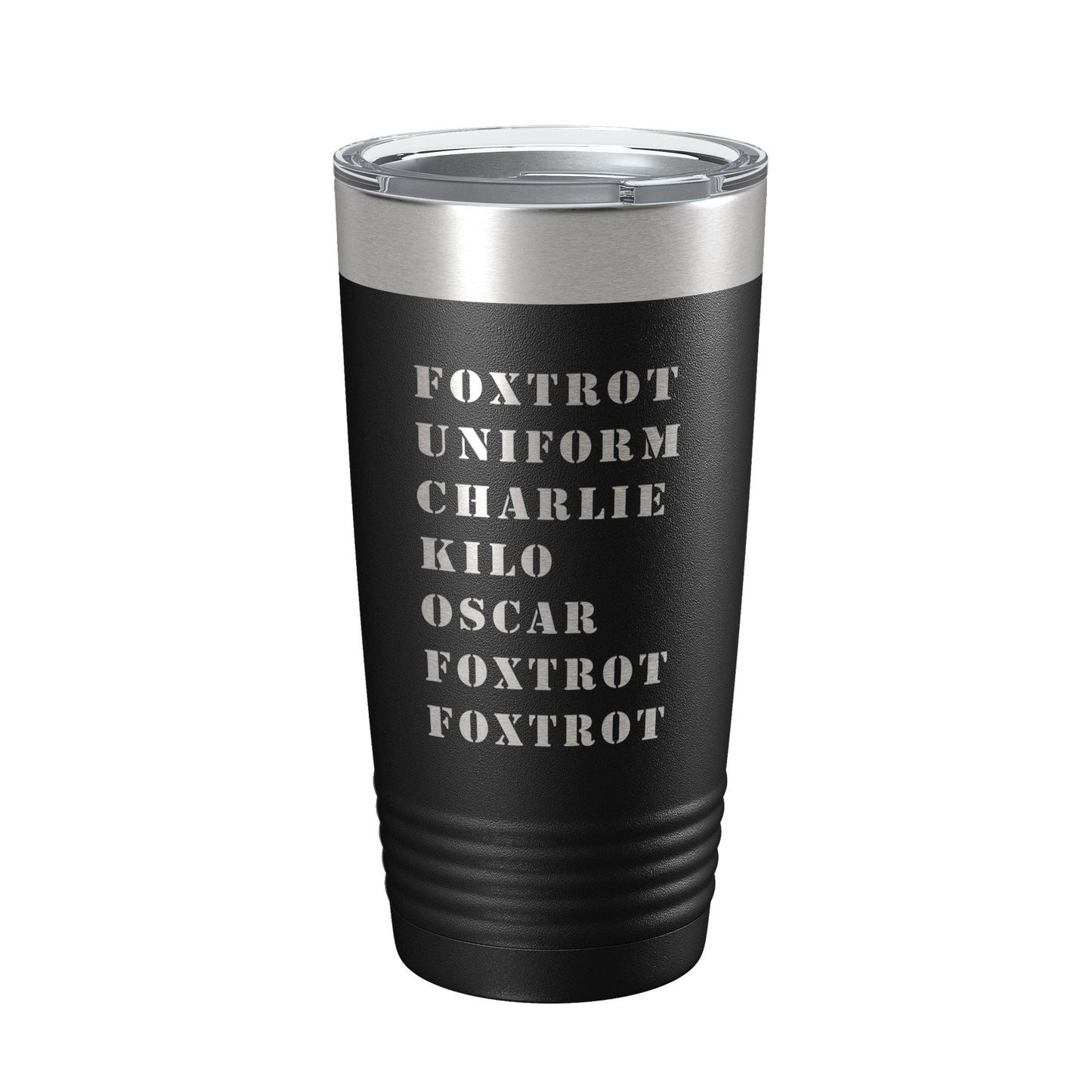 Funny Military Alphabet Tumbler Foxtrot Off Travel Mug Great Gift Idea For Military Veteran Tactical Novelty Insulated Laser Engraved NATO Phonetic Alphabet Coffee Cup 20 oz-5