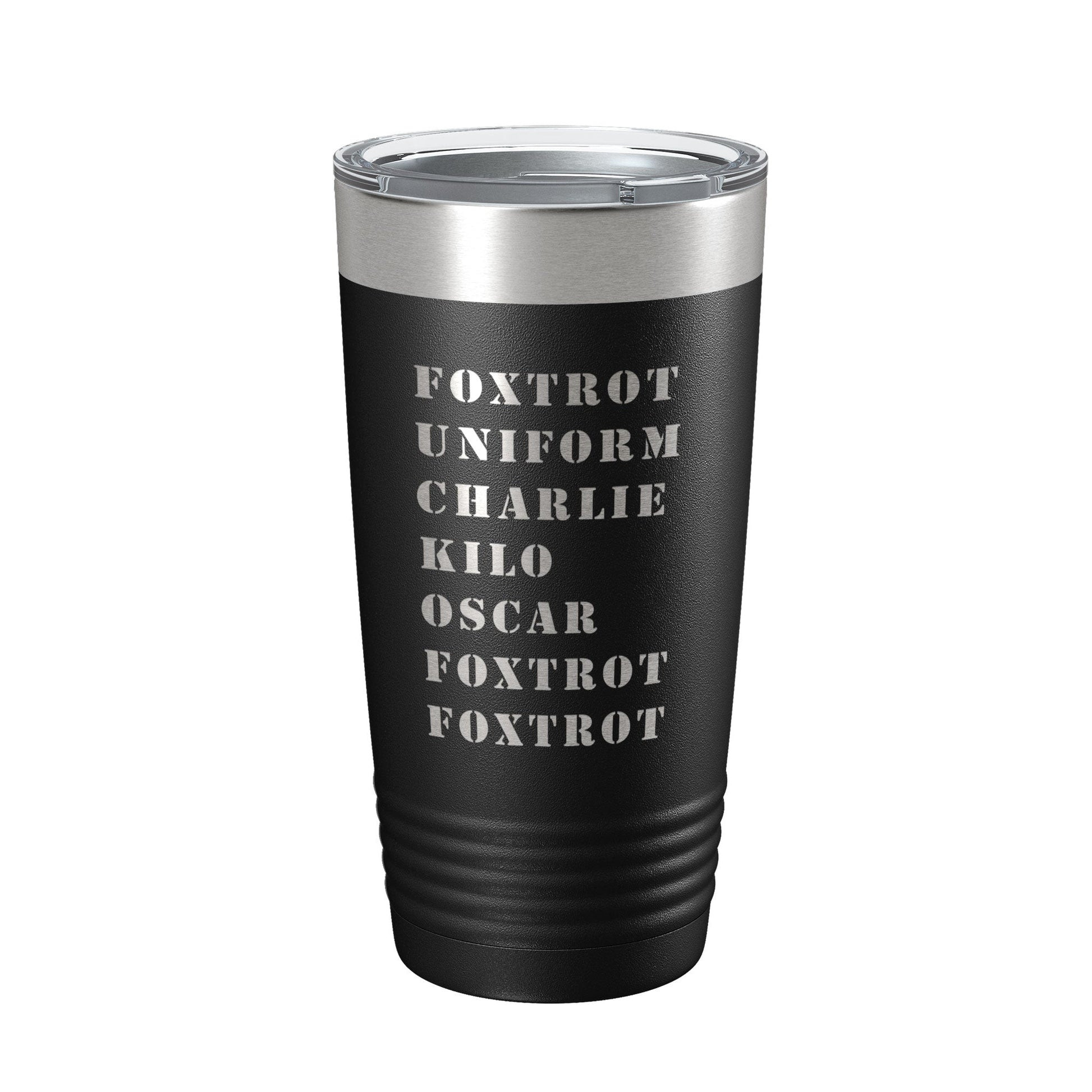 Funny Military Alphabet Tumbler Foxtrot Off Travel Mug Great Gift Idea For Military Veteran Tactical Novelty Insulated Laser Engraved NATO Phonetic Alphabet Coffee Cup 20 oz-5