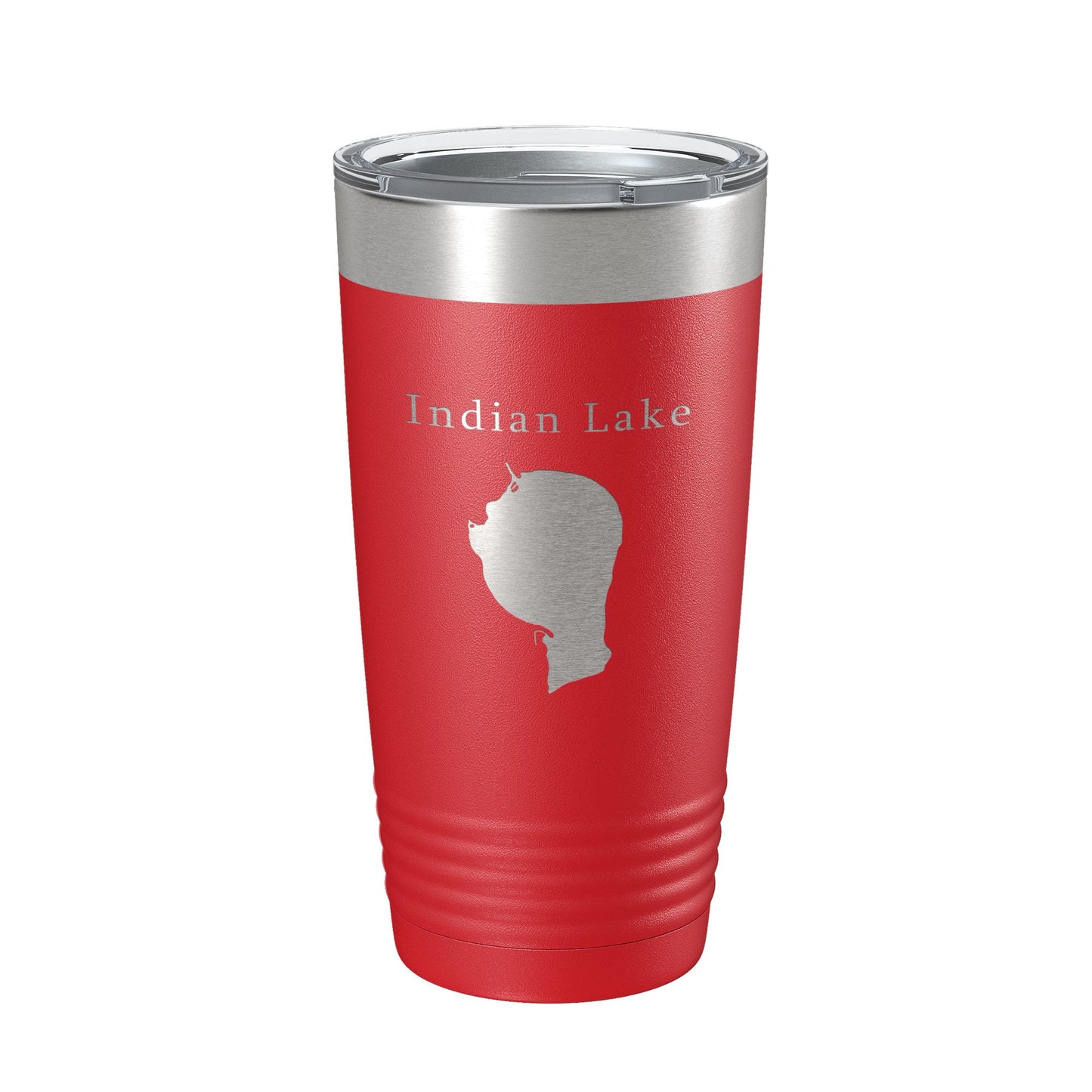 Indian Lake Map Tumbler Travel Mug Insulated Laser Engraved Coffee Cup Silver Creek Township Michigan 20 oz-10