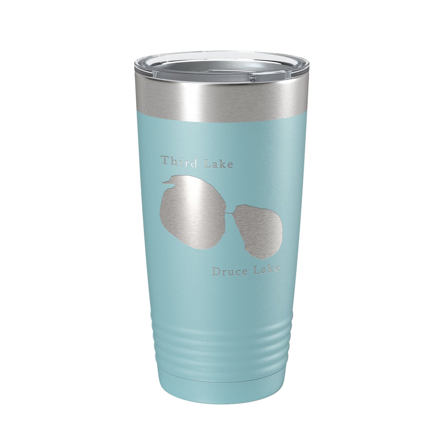 Third and Druce Lakes Map Tumbler Travel Mug Insulated Laser Engraved Coffee Cup Mill Creek Illinois 20 oz-13