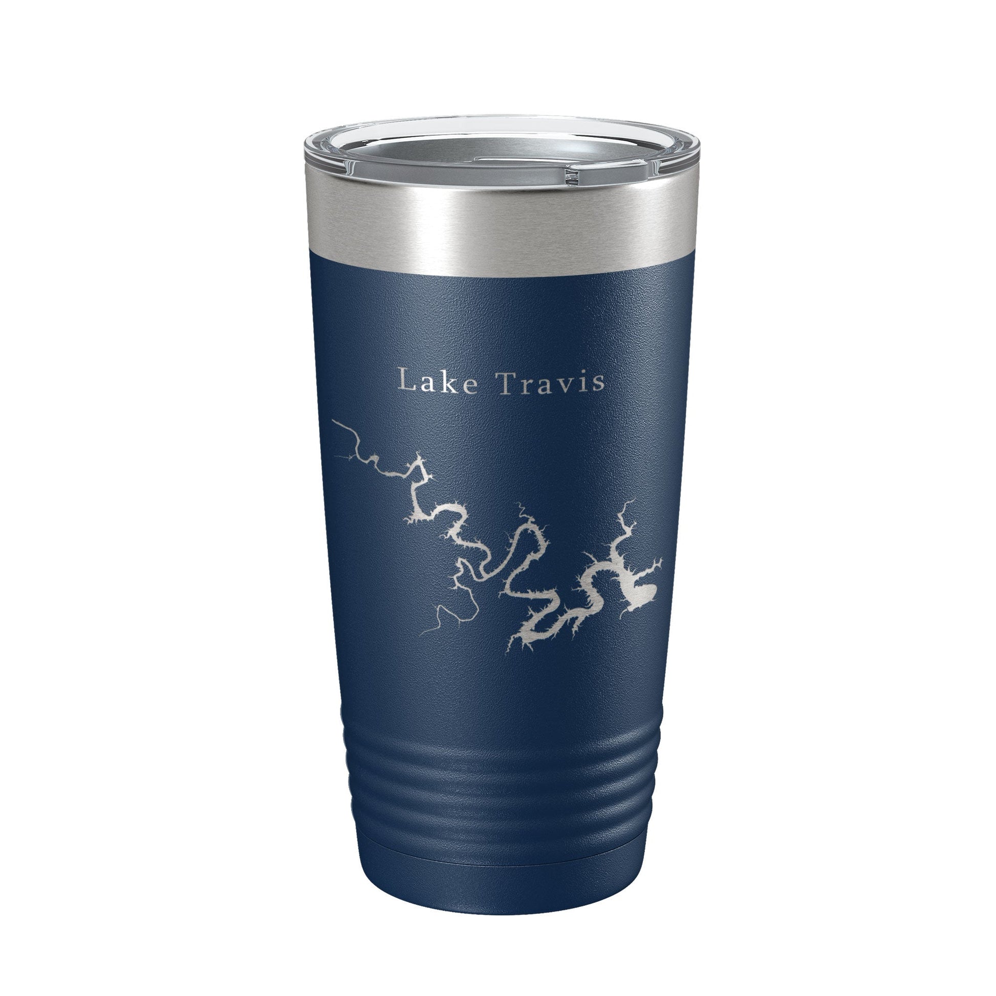 Lake Travis Map Tumbler Travel Mug Insulated Laser Engraved Coffee Cup Texas 20 oz-2