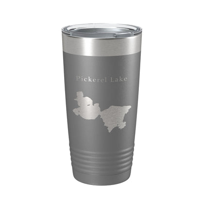 Pickerel Lake Map Tumbler Travel Mug Insulated Laser Engraved Coffee Cup Wisconsin 20 oz-16