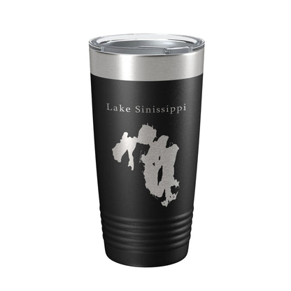 Lake Sinissippi Map Tumbler Travel Mug Insulated Laser Engraved Coffee Cup Wisconsin 20 oz-0