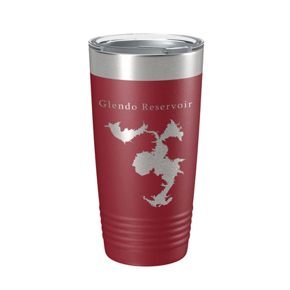 Glendo Reservoir Tumbler Lake Map Travel Mug Insulated Laser Engraved Coffee Cup Wyoming 20 oz-18
