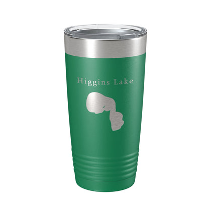 Higgins Lake Map Tumbler Travel Mug Insulated Laser Engraved Coffee Cup Michigan 20 oz-9