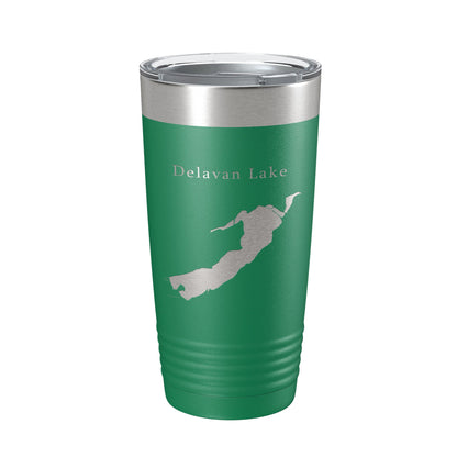 Delavan Lake Map Tumbler Travel Mug Insulated Laser Engraved Coffee Cup Wisconsin 20 oz-9