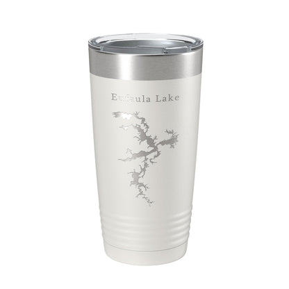 Eufaula Lake Map Tumbler Travel Mug Insulated Laser Engraved Coffee Cup Oklahoma 20 oz-1