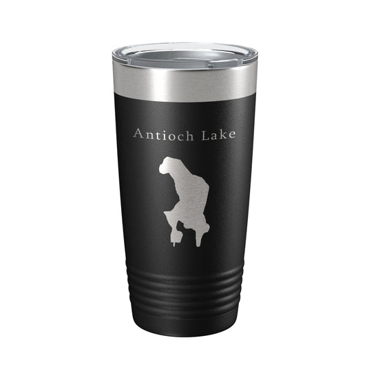 Antioch Lake Map Tumbler Travel Mug Insulated Laser Engraved Coffee Cup Illinois 20 oz-0