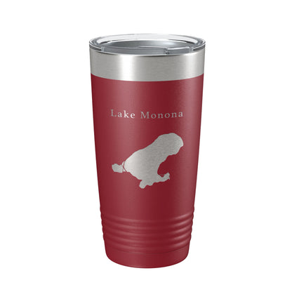 Lake Monona Map Tumbler Travel Mug Insulated Laser Engraved Coffee Cup Wisconsin 20 oz-18