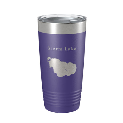 Storm Lake Map Tumbler Travel Mug Insulated Laser Engraved Coffee Cup Iowa 20 oz-15
