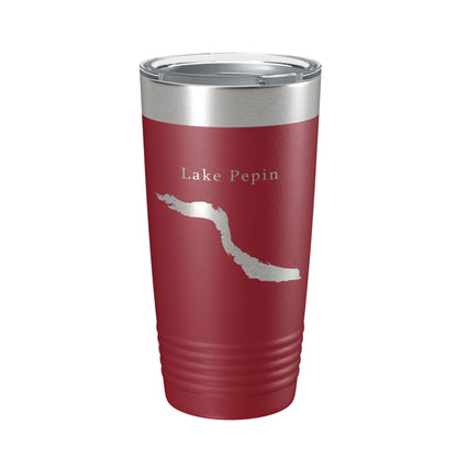 Lake Pepin Map Tumbler Travel Mug Insulated Laser Engraved Coffee Cup Minnesota Wisconsin 20 oz-18