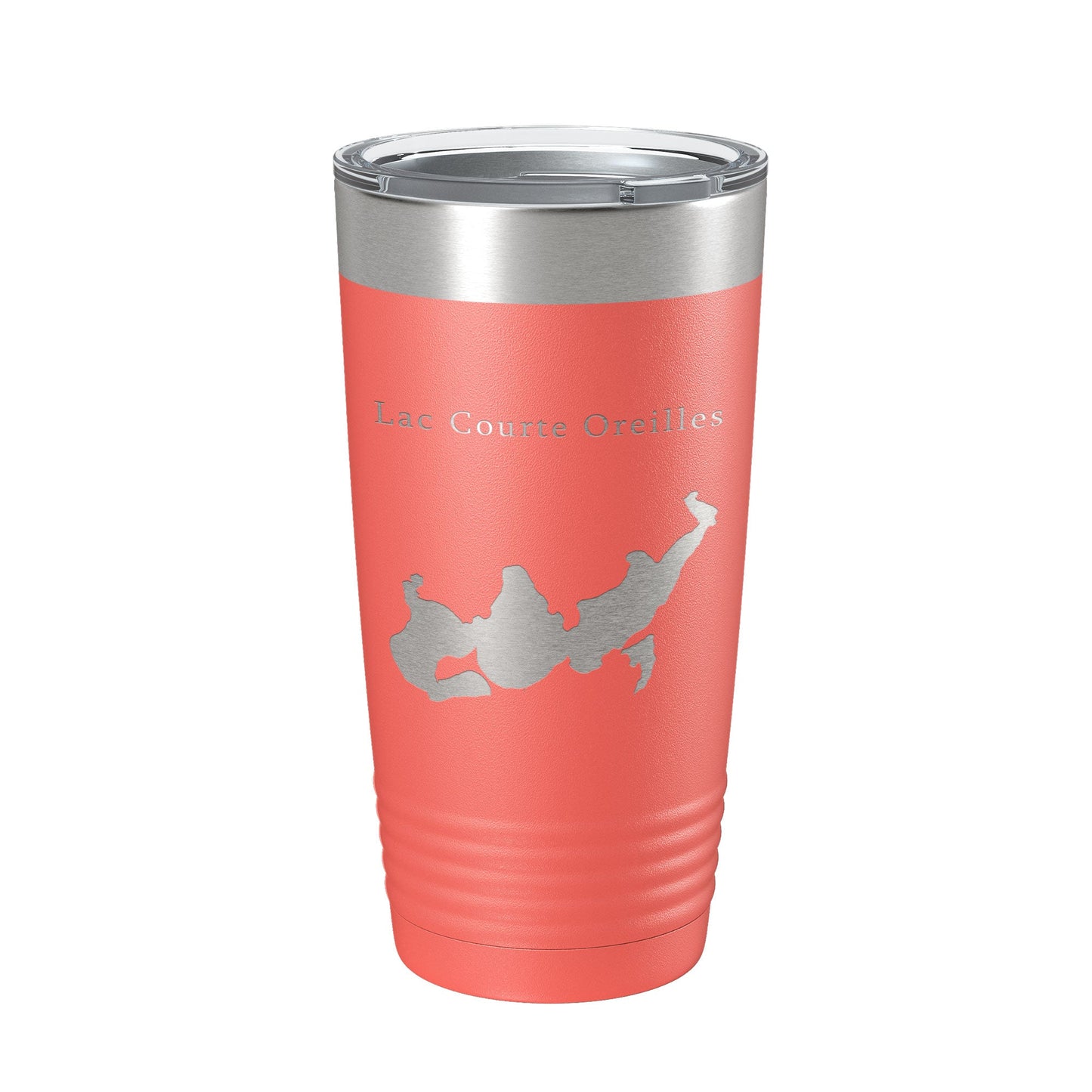 Lac Courte Oreilles Tumbler Lake Map Travel Mug Insulated Laser Engraved Coffee Cup Wisconsin 20 oz-20