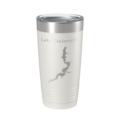 Lake Taylorville Map Tumbler Travel Mug Insulated Laser Engraved Coffee Cup Illinois 20 oz-1