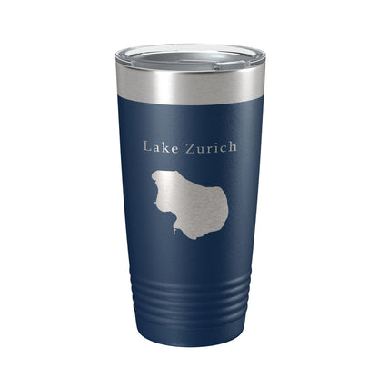 Lake Zurich Map Tumbler Travel Mug Insulated Laser Engraved Coffee Cup Illinois 20 oz-8
