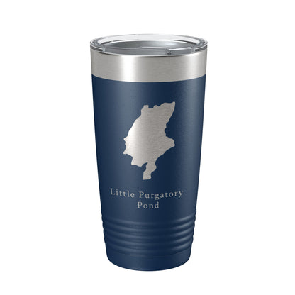 Little Purgatory Pond Tumbler Lake Map Travel Mug Insulated Laser Engraved Coffee Cup Maine 20 oz-2