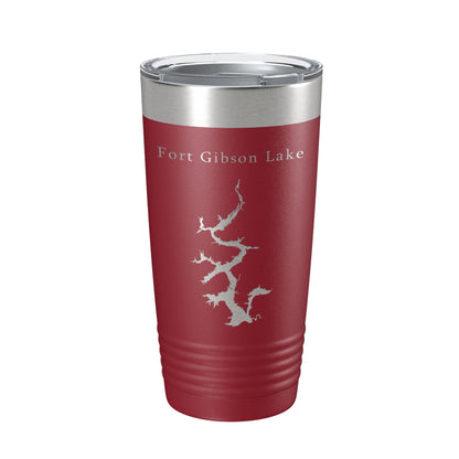 Fort Gibson Lake Map Tumbler Travel Mug Insulated Laser Engraved Coffee Cup Oklahoma 20 oz-18