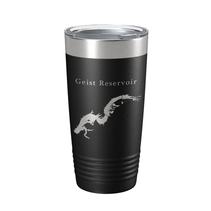 Geist Reservoir Tumbler Lake Map Travel Mug Insulated Laser Engraved Coffee Cup Indiana 20 oz-5