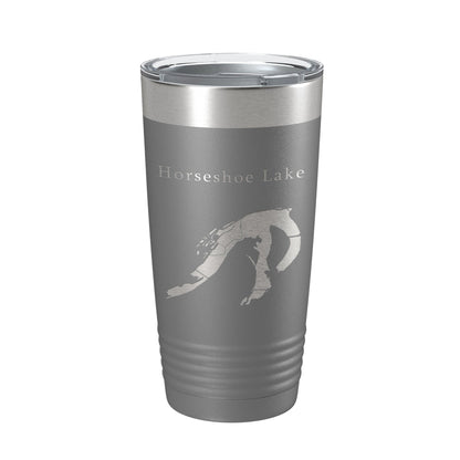 Horseshoe Lake Map Tumbler Travel Mug Insulated Laser Engraved Coffee Cup St. Louis Illinois 20 oz-16