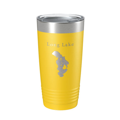Long Lake Map Tumbler Travel Mug Insulated Laser Engraved Coffee Cup Grand Traverse County Michigan 20 oz-4