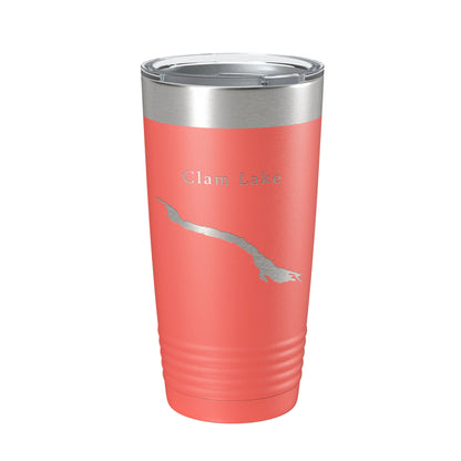 Clam Lake Map Tumbler Travel Mug Insulated Laser Engraved Coffee Cup Michigan 20 oz-20