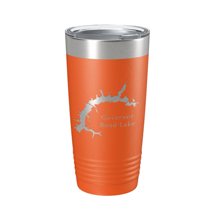Governor Bond Lake Map Tumbler Travel Mug Insulated Laser Engraved Coffee Cup Illinois 20 oz-17