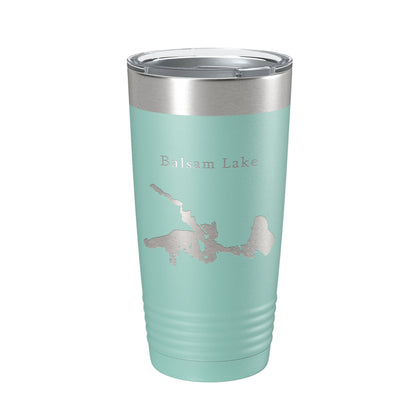 Balsam Lake Map Tumbler Travel Mug Insulated Laser Engraved Coffee Cup Wisconsin 20 oz-12