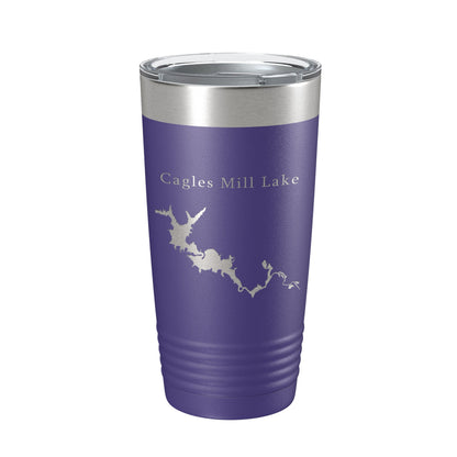 Cagles Mill Lake Map Tumbler Travel Mug Insulated Laser Engraved Coffee Cup Indiana 20 oz-15