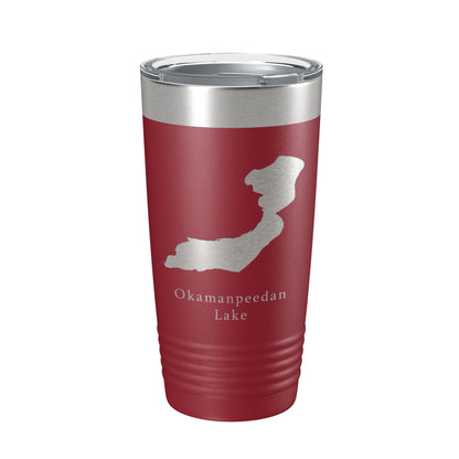 Okamanpeedan Lake Map Tumbler Travel Mug Insulated Laser Engraved Coffee Cup Iowa Minnesota 20 oz-18