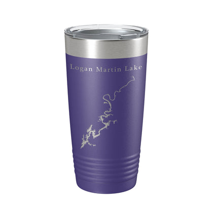 Logan Martin Lake Map Tumbler Travel Mug Insulated Laser Engraved Coffee Cup Alabama 20 oz-15