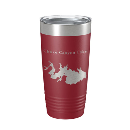 Choke Canyon Lake Map Tumbler Travel Mug Insulated Laser Engraved Coffee Cup Texas 20 oz-18